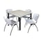 Kee Kee Square Table & Chair Set, Wood, Metal, Plastic Top, Maple TB4848PLBPBK47GY - alternate 1